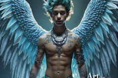 Holy Male Angels of the Elements,with Vibrant Wings