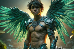 Holy Male Angels of the Elements,with Vibrant Wings