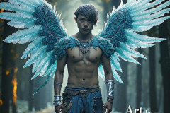 Holy Male Angels of the Elements,with Vibrant Wings