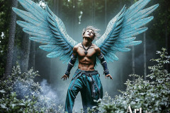 Holy Male Angels of the Elements,with Vibrant Wings