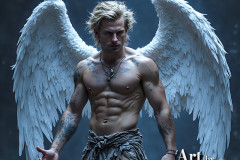 Holy Male Angels of the Elements,with Vibrant Wings