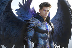 Male Angels of the Holy Divine - The Mighty & The Powerful: AI Fantasy Photos of Handsome Male Angels in Elegant Divine Armor,living in the golden city,with Vibrant Holy Wings.