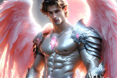 Male Angels of the Holy Divine - The Mighty & The Powerful: AI Fantasy Photos of Handsome Male Angels in Elegant Divine Armor,living in the golden city,with Vibrant Holy Wings.