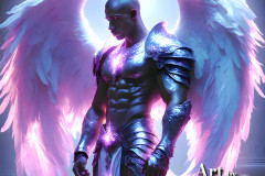 Male Angels of the Holy Divine - The Mighty & The Powerful: AI Fantasy Photos of Handsome Male Angels in Elegant Divine Armor,living in the golden city,with Vibrant Holy Wings.