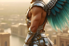 Male Angels of the Holy Divine - The Mighty & The Powerful: AI Fantasy Photos of Handsome Male Angels in Elegant Divine Armor,living in the golden city,with Vibrant Holy Wings.
