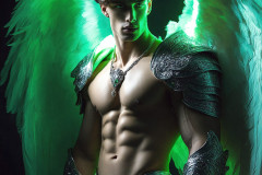 Male Angels of the Holy Divine - The Mighty & The Powerful: AI Fantasy Photos of Handsome Male Angels in Elegant Divine Armor,living in the golden city,with Vibrant Holy Wings.