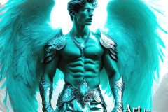 Male Angels of the Holy Divine - The Mighty & The Powerful: AI Fantasy Photos of Handsome Male Angels in Elegant Divine Armor,living in the golden city,with Vibrant Holy Wings.
