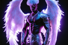 Male Angels of the Holy Divine - The Mighty & The Powerful: AI Fantasy Photos of Handsome Male Angels in Elegant Divine Armor,living in the golden city,with Vibrant Holy Wings.