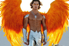 Male Angels of the Holy Divine - The Mighty & The Powerful: AI Fantasy Photos of Handsome Male Angels in Elegant Divine Armor,living in the golden city,with Vibrant Holy Wings.