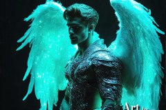 Male Angels of the Holy Divine - The Mighty & The Powerful: AI Fantasy Photos of Handsome Male Angels in Elegant Divine Armor,living in the golden city,with Vibrant Holy Wings.