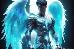 Male Angels of the Holy Divine - The Mighty & The Powerful: AI Fantasy Photos of Handsome Male Angels in Elegant Divine Armor,living in the golden city,with Vibrant Holy Wings.