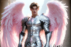 Male Angels of the Holy Divine - The Mighty & The Powerful: AI Fantasy Photos of Handsome Male Angels in Elegant Divine Armor,living in the golden city,with Vibrant Holy Wings.
