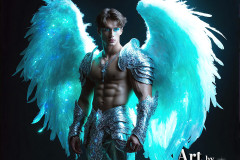 Male Angels of the Holy Divine - The Mighty & The Powerful: AI Fantasy Photos of Handsome Male Angels in Elegant Divine Armor,living in the golden city,with Vibrant Holy Wings.