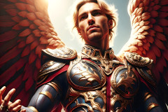 Male Angels of the Holy Divine - The Mighty & The Powerful: AI Fantasy Photos of Handsome Male Angels in Elegant Divine Armor,living in the golden city,with Vibrant Holy Wings.