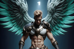 Male Angels of the Holy Divine - The Mighty & The Powerful: AI Fantasy Photos of Handsome Male Angels in Elegant Divine Armor,living in the golden city,with Vibrant Holy Wings.