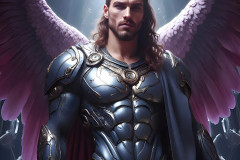 Male Angels of the Holy Divine - The Mighty & The Powerful: AI Fantasy Photos of Handsome Male Angels in Elegant Divine Armor,living in the golden city,with Vibrant Holy Wings.