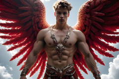 Male Angels of the Holy Divine - The Mighty & The Powerful: AI Fantasy Photos of Handsome Male Angels in Elegant Divine Armor,living in the golden city,with Vibrant Holy Wings.