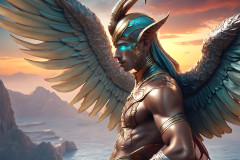 Male Angels of the Holy Divine - The Mighty & The Powerful: AI Fantasy Photos of Handsome Male Angels in Elegant Divine Armor,living in the golden city,with Vibrant Holy Wings.