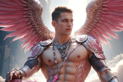 Male Angels of the Holy Divine - The Mighty & The Powerful: AI Fantasy Photos of Handsome Male Angels in Elegant Divine Armor,living in the golden city,with Vibrant Holy Wings.