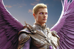 Male Angels of the Holy Divine - The Mighty & The Powerful: AI Fantasy Photos of Handsome Male Angels in Elegant Divine Armor,living in the golden city,with Vibrant Holy Wings.