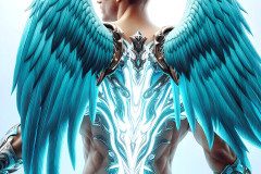 Male Angels of the Holy Divine - The Mighty & The Powerful: AI Fantasy Photos of Handsome Male Angels in Elegant Divine Armor,living in the golden city,with Vibrant Holy Wings.