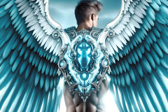Male Angels of the Holy Divine - The Mighty & The Powerful: AI Fantasy Photos of Handsome Male Angels in Elegant Divine Armor,living in the golden city,with Vibrant Holy Wings.