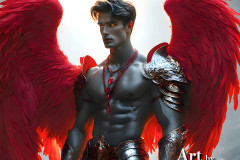 Male Angels of the Holy Divine - The Mighty & The Powerful: AI Fantasy Photos of Handsome Male Angels in Elegant Divine Armor,living in the golden city,with Vibrant Holy Wings.