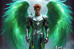 Male Angels of the Holy Divine - The Mighty & The Powerful: AI Fantasy Photos of Handsome Male Angels in Elegant Divine Armor,living in the golden city,with Vibrant Holy Wings.