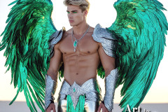 Male Angels of the Holy Divine - The Mighty & The Powerful: AI Fantasy Photos of Handsome Male Angels in Elegant Divine Armor,living in the golden city,with Vibrant Holy Wings.