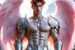 Male Angels of the Holy Divine - The Mighty & The Powerful: AI Fantasy Photos of Handsome Male Angels in Elegant Divine Armor,living in the golden city,with Vibrant Holy Wings.