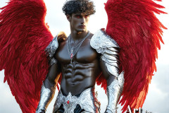 Male Angels of the Holy Divine - The Mighty & The Powerful: AI Fantasy Photos of Handsome Male Angels in Elegant Divine Armor,living in the golden city,with Vibrant Holy Wings.