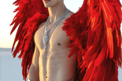 Male Angels of the Holy Divine - The Mighty & The Powerful: AI Fantasy Photos of Handsome Male Angels in Elegant Divine Armor,living in the golden city,with Vibrant Holy Wings.