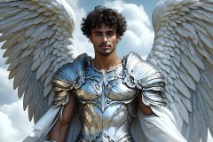 Male Angels of the Holy Divine - The Mighty & The Powerful: AI Fantasy Photos of Handsome Male Angels in Elegant Divine Armor,living in the golden city,with Vibrant Holy Wings.