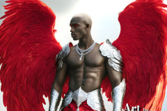 Male Angels of the Holy Divine - The Mighty & The Powerful: AI Fantasy Photos of Handsome Male Angels in Elegant Divine Armor,living in the golden city,with Vibrant Holy Wings.