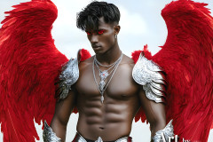 Male Angels of the Holy Divine - The Mighty & The Powerful: AI Fantasy Photos of Handsome Male Angels in Elegant Divine Armor,living in the golden city,with Vibrant Holy Wings.