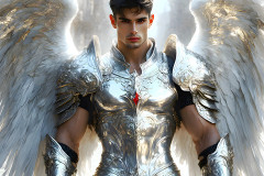 Male Angels of the Holy Divine - The Mighty & The Powerful: AI Fantasy Photos of Handsome Male Angels in Elegant Divine Armor,living in the golden city,with Vibrant Holy Wings.