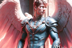 Male Angels of the Holy Divine - The Young & The Beautiful: AI Fantasy Photos of Handsome Male Angels in Elegant Divine Armor,living in the golden city,with Vibrant Holy Wings.