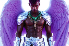 Male Angels of the Holy Divine - The Young & The Beautiful: AI Fantasy Photos of Handsome Male Angels in Elegant Divine Armor,living in the golden city,with Vibrant Holy Wings.