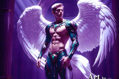 Male Angels of the Holy Divine - The Young & The Beautiful: AI Fantasy Photos of Handsome Male Angels in Elegant Divine Armor,living in the golden city,with Vibrant Holy Wings.