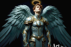 Male Angels of the Holy Divine - The Young & The Beautiful: AI Fantasy Photos of Handsome Male Angels in Elegant Divine Armor,living in the golden city,with Vibrant Holy Wings.