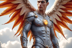 Male Angels of the Holy Divine - The Young & The Beautiful: AI Fantasy Photos of Handsome Male Angels in Elegant Divine Armor,living in the golden city,with Vibrant Holy Wings.