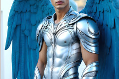 Male Angels of the Holy Divine - The Young & The Beautiful: AI Fantasy Photos of Handsome Male Angels in Elegant Divine Armor,living in the golden city,with Vibrant Holy Wings.