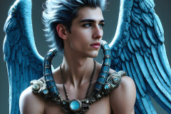 Male Angels of the Holy Divine - The Young & The Beautiful: AI Fantasy Photos of Handsome Male Angels in Elegant Divine Armor,living in the golden city,with Vibrant Holy Wings.