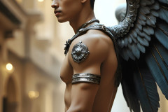 Male Angels of the Holy Divine - The Young & The Beautiful: AI Fantasy Photos of Handsome Male Angels in Elegant Divine Armor,living in the golden city,with Vibrant Holy Wings.