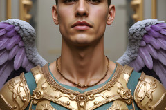 Male Angels of the Holy Divine - The Young & The Beautiful: AI Fantasy Photos of Handsome Male Angels in Elegant Divine Armor,living in the golden city,with Vibrant Holy Wings.