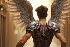 Male Angels of the Holy Divine - The Young & The Beautiful: AI Fantasy Photos of Handsome Male Angels in Elegant Divine Armor,living in the golden city,with Vibrant Holy Wings.