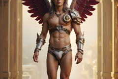 Male Angels of the Holy Divine - The Young & The Beautiful: AI Fantasy Photos of Handsome Male Angels in Elegant Divine Armor,living in the golden city,with Vibrant Holy Wings.