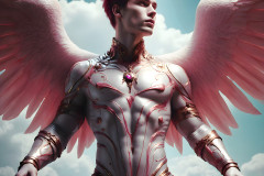 Male Angels of the Holy Divine - The Young & The Beautiful: AI Fantasy Photos of Handsome Male Angels in Elegant Divine Armor,living in the golden city,with Vibrant Holy Wings.