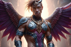 Male Angels of the Holy Divine - The Young & The Beautiful: AI Fantasy Photos of Handsome Male Angels in Elegant Divine Armor,living in the golden city,with Vibrant Holy Wings.