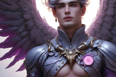 Male Angels of the Holy Divine - The Young & The Beautiful: AI Fantasy Photos of Handsome Male Angels in Elegant Divine Armor,living in the golden city,with Vibrant Holy Wings.